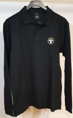 Nils Poloshirt Piquet langarm, schwarz, mit ZIV Logo, Gr.