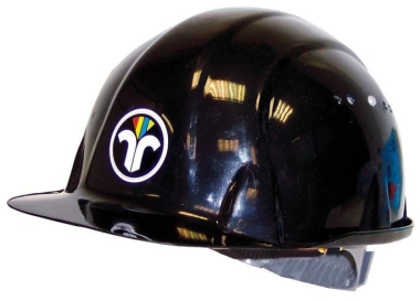 Schutzhelm schwarz mit Emblem