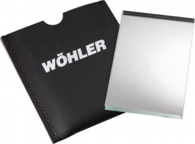 Wöhler Glasspiegel 50 x 80 mm mit Kunstlederhülle