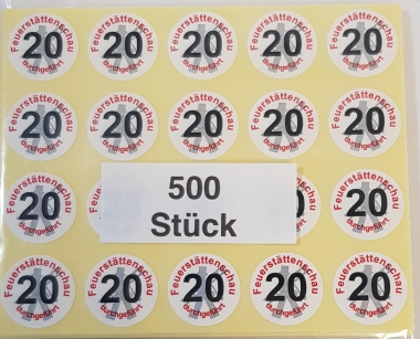 Feuerstättenschau durchgeführt, 500 Stück auf Bogen