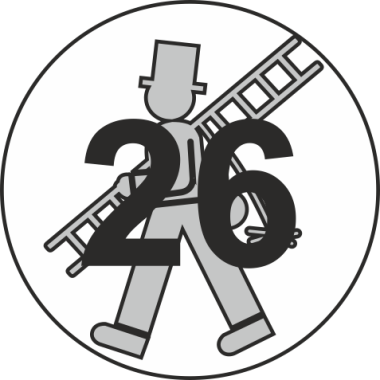 Jahreszahletiketten 2026 mit Feger auf Blatt, 1000 Stück