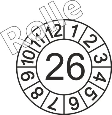 Jahreszahl-Etiketten auf der Rolle 2026, weiß, 1000 Stück