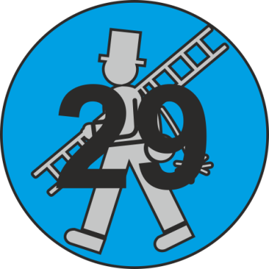 Jahreszahletiketten 2029 mit Feger auf Blatt, 1000 Stück