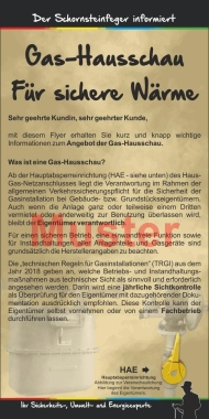 Flyer, Informationen zur Gas-Hausschau, ohne Firmeneindruck, 100 St.