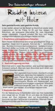 Flyer "richtig heizen mit Holz" 100 Stück