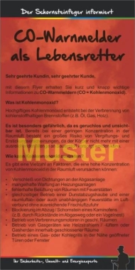 Flyer CO-Warnmelder als Lebensretter