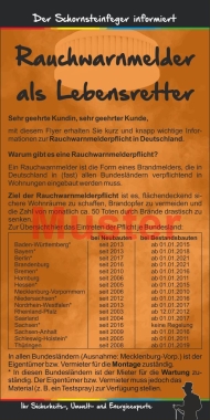 Flyer, Rauchwarnmelder als Lebensretter, 100 St., ohne Firmeneindruck