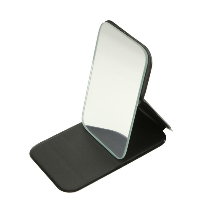 Glas-Taschenspiegel im Etui