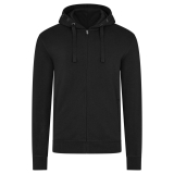 H1 Hoodie schwarz, durchgehender Reißverschluß mit Schornsteinfegerdruck Gr.