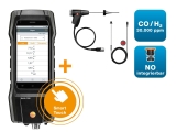 Abgasmessgerät Testo 300 SE schwarze Ausführung mit O2 Sensor, Netzteil, modulare Abgassonde 300 mm,