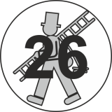 Jahreszahletiketten 2026 mit Feger auf Blatt, 1000 Stück