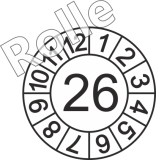 Jahreszahl-Etiketten auf der Rolle 2026, weiß, 1000 Stück